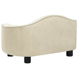 Dog Sofa Cream Plush, Solid Pinewood, Foam 67 x 47 x 36 cm 171090