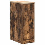 Garage Storage Cabinet Smoked Oak 30x51x85 cm Solid Wood Pine 860557