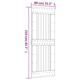 Sliding Door with Hardware Set 80x210 cm Solid Wood Pine 3203033