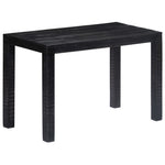 ZNTS Dining Table Black 118x60x76 cm Solid Mango Wood 247991