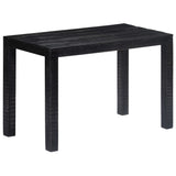 ZNTS Dining Table Black 118x60x76 cm Solid Mango Wood 247991