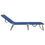 Folding Sun Lounger 2 pcs Blue 188 x 57 x 86.5 cm Polyester 42003146