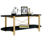 Coffee Table Black Engineered wood, Solid pine wood, Metal Regular 345688