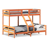 Bunk Bed without Mattress 90x200/140x200 cm Wax Brown Solid Wood 3207176