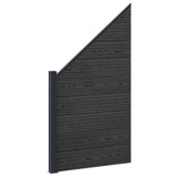 Fence Panel 5 pcs WPC and Aluminium Black 3429423