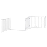 Dog Gate with Door Foldable 10 Panels White 800 cm Poplar Wood 3155563
