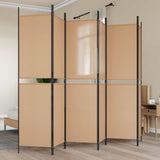 6-Panel Room Divider Beige 300 x 200 cm Fabric 42039222