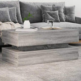 Coffee Table with LED Lights Grey Sonoma 90x50x40 cm 839866
