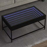 ZNTS Coffee Table with Infinity LED Black 90x50x41 cm 847687