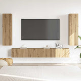 Wall Mounted TV cabinets 4 pcs Artisan Oak Engineered Wood 3328974