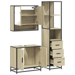 3 Piece Bathroom Furniture Set Sonoma Oak Engineered Wood 3301156