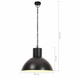 320565 Hanging Lamp 25 W Black Round 48 cm E27