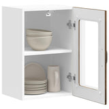 Kitchen Wall Cabinet with Glass Door Lucca Smoked Oak 853772