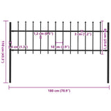 Garden Fence Woerden with Spear Top Steel 181x60 cm Black 144923