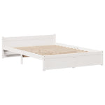 ZNTS Bed Frame without Mattress White 140x190 cm Solid Wood Pine 3301681