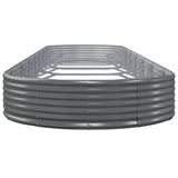 Garden Raised Bed Galvanised Steel 600x140x36 cm Grey 319049