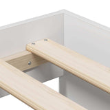 Storage Bed Frame White 90 x 200 cm Engineered wood 3335189