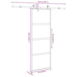 Sliding Door with Hardware Set 76x205 cm Tempered Glass&Aluminium 3332998