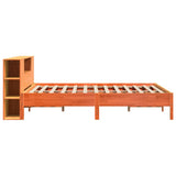 Bookcase Bed without Mattress Wax Brown 200x200 cm Solid Wood Pine 3322821