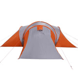 Family Tent Dome 6-Person Grey and Orange Waterproof 4009388