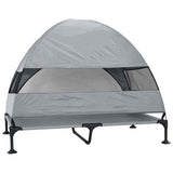 Raised Dog Bed Light Grey 127 x 81 x 108 cm Fabric and Steel 42008219