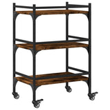 Kitchen Trolley Smoked Oak 50x35x75.5 cm Engineered Wood 842348