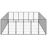 28-Panel Dog Playpen Black 50x100 cm Powder-coated Steel 3115963