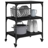 Kitchen Trolley Black Oak 60 x 41 x 76 cm Engineered Wood 883010