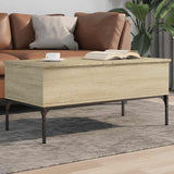 Coffee Table Sonoma Oak 100x50x45 cm Engineered Wood and Metal 845412