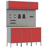 Work Cabinet Set with Drawer with Storage Manual 8 pcs Red 3321433