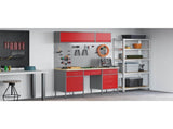 Work Cabinet with Drawer 8 pcs Black Engineered Wood and Steel 3321458