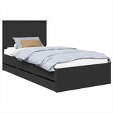 Bed Frame with Drawer Black 100 x 200 cm Engineer Wood 3411146