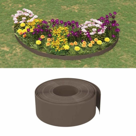 Garden Edgings 5 pcs Brown 10 m 20 cm Polyethylene 3155463