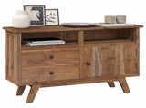 Sideboard Natural 100 x 30 x 68 cm Solid Teak Wood 42017956