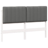 Upholstered Headboard White and Light Grey 135 cm 880187