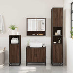 ZNTS 3 Piece Bathroom Furniture Set Brown Oak Engineered Wood 3300979