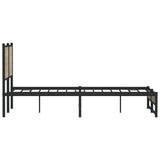 Metal Bed Frame without Mattress Sonoma Oak 137x190 cm 4007885