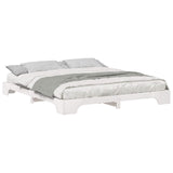Bed Frame White 180 x 220 cm Solid Pine Wood 872927