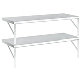 Wall Shelves 2 pcs 100x40 cm Silver Stainless Steel 3214502