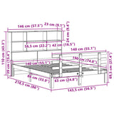 Bookcase Bed without Mattress Wax Brown 140x190cm Solid Wood Pine 3322771