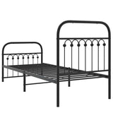 Metal Bed Frame without Mattress with Footboard Black 80x200cm 376609