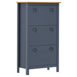 Shoe Cabinet Hill Grey 72x35x124 cm Solid Pine Wood 289005