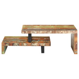 ZNTS 2 Piece Coffee Table Set Solid Reclaimed Wood 320393