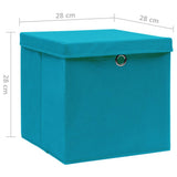 Storage Boxes with Covers 10 pcs 28x28x28 cm Baby Blue 325234