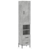 Highboard Concrete Grey 34,5x34x180 cm Engineered Wood 3200269