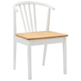 Dining Chair 2 pcs White and natural Solid Rubberwood 42020398