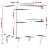 ZNTS Bedside Cabinet Artisan Oak 40x35x50 cm Engineered Wood 857398