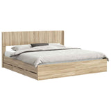 Bed Frame with Storage and Headboard Sonoma Oak 200 x 200 cm 3414277
