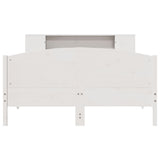 ZNTS Bookcase Bed without Mattress White 160x200cm Solid Wood Pine 3323060