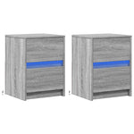 ZNTS Bedside Cabinets with LED Lights 2 pcs Grey Sonoma Engineered Wood 852044